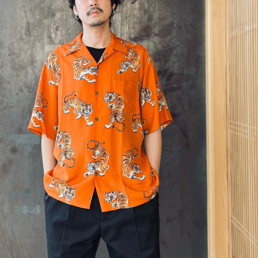 TIM LEHI | HAWAIIAN SHIRT S/S ( TYPE-3 ) #ORANGE [26SSE-WMS-HI04