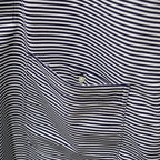 TECH POLO SHIRTS L/S #WHITE/NAVY BORDER [BE-31024]