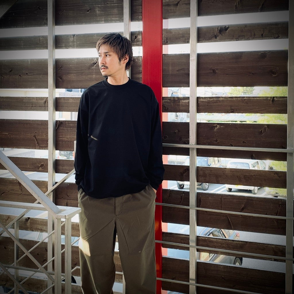 TECH DRAWSTRING TEE L/S #BLACK [BE-31025W]