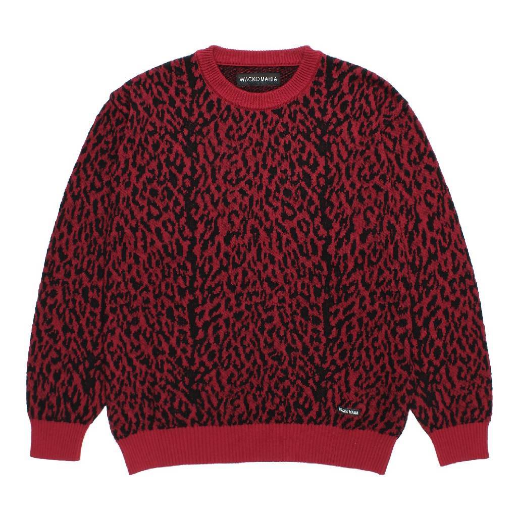 LEOPARD JACQUARD SWEATER ( TYPE-1 ) #RED [26SS-WMK-KN13]