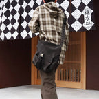Early Morning | DEERSKIN LARGE MESSENGER BAG #BLACK [EM0924403]
