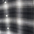 漸層格紋開領襯衫 短袖（TYPE-2）#灰色 [25SS-WMS-OC03]