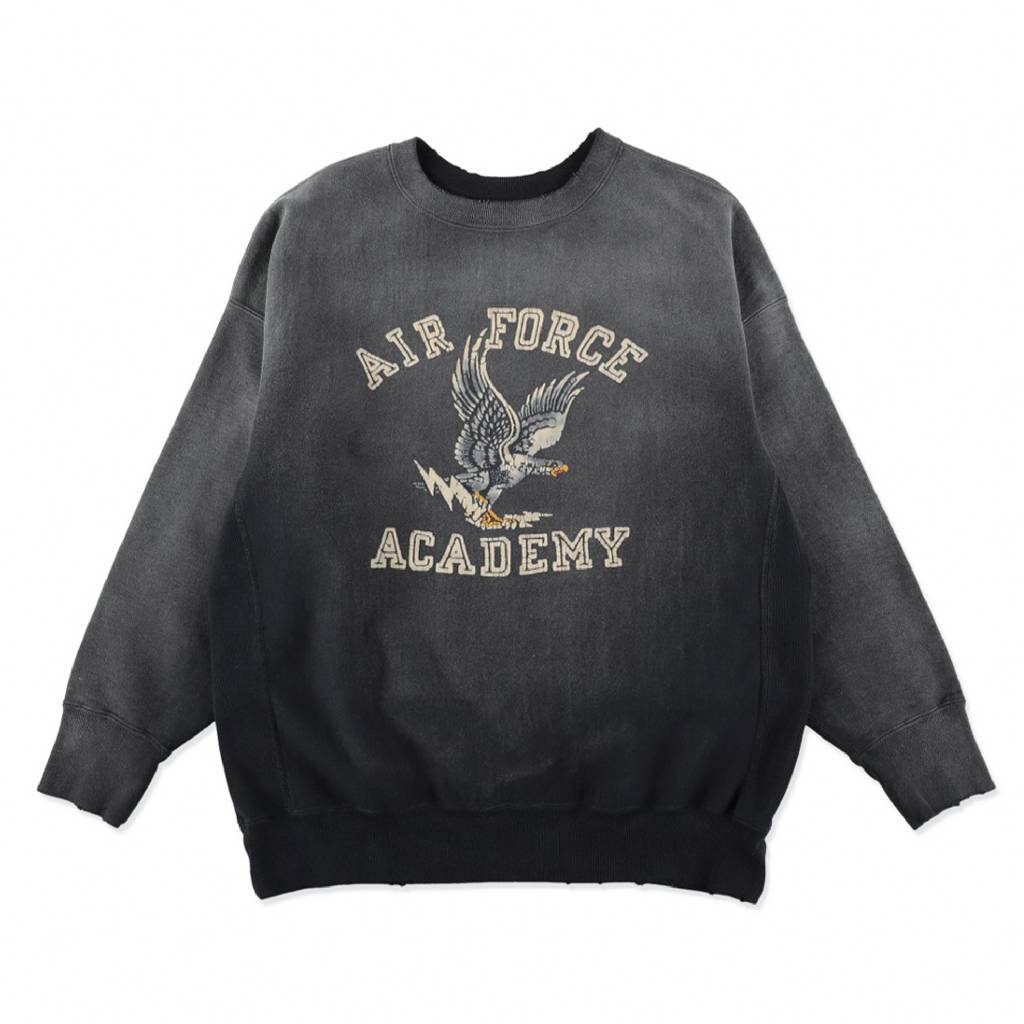 U.S. AIR FORCE EAGLE SWEATSHIRT AGED #AGED BLACK [BW252-UAES]