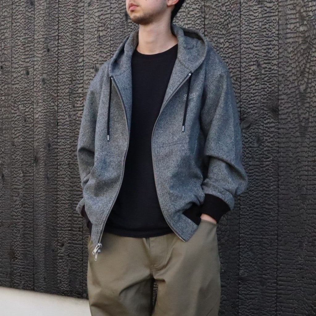 Tweed Hooded Active Jacket #Grey [SD26F-JK02]