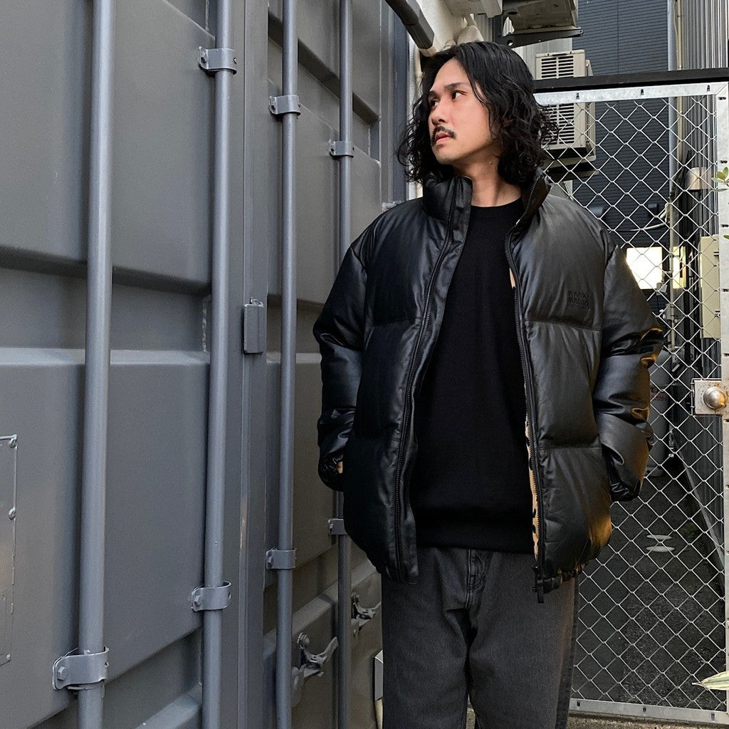 皮革羽絨外套（TYPE-2）#黑色 [24FW-WMO-OD02]