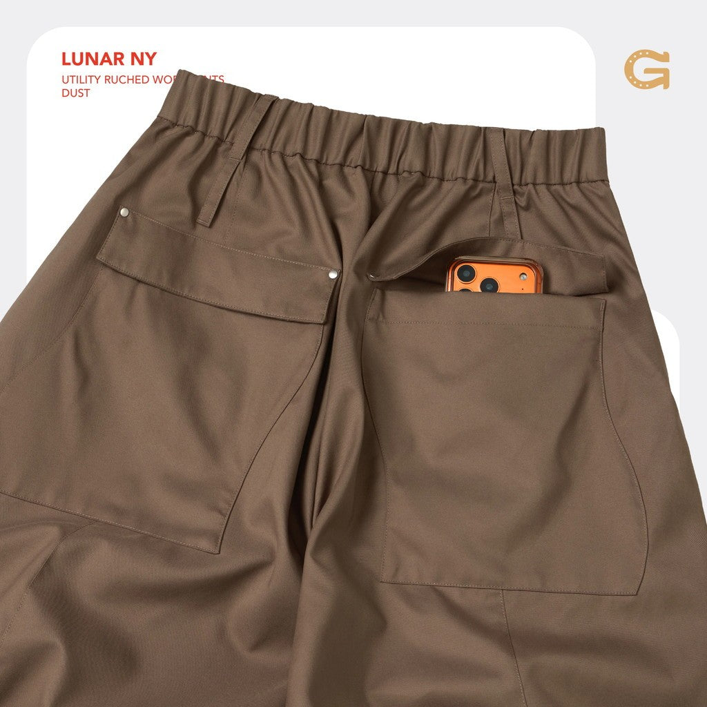 Lunar 26 - Utility Ruched Work Pants #Dust [GOOPI-26SS-FEB-01]