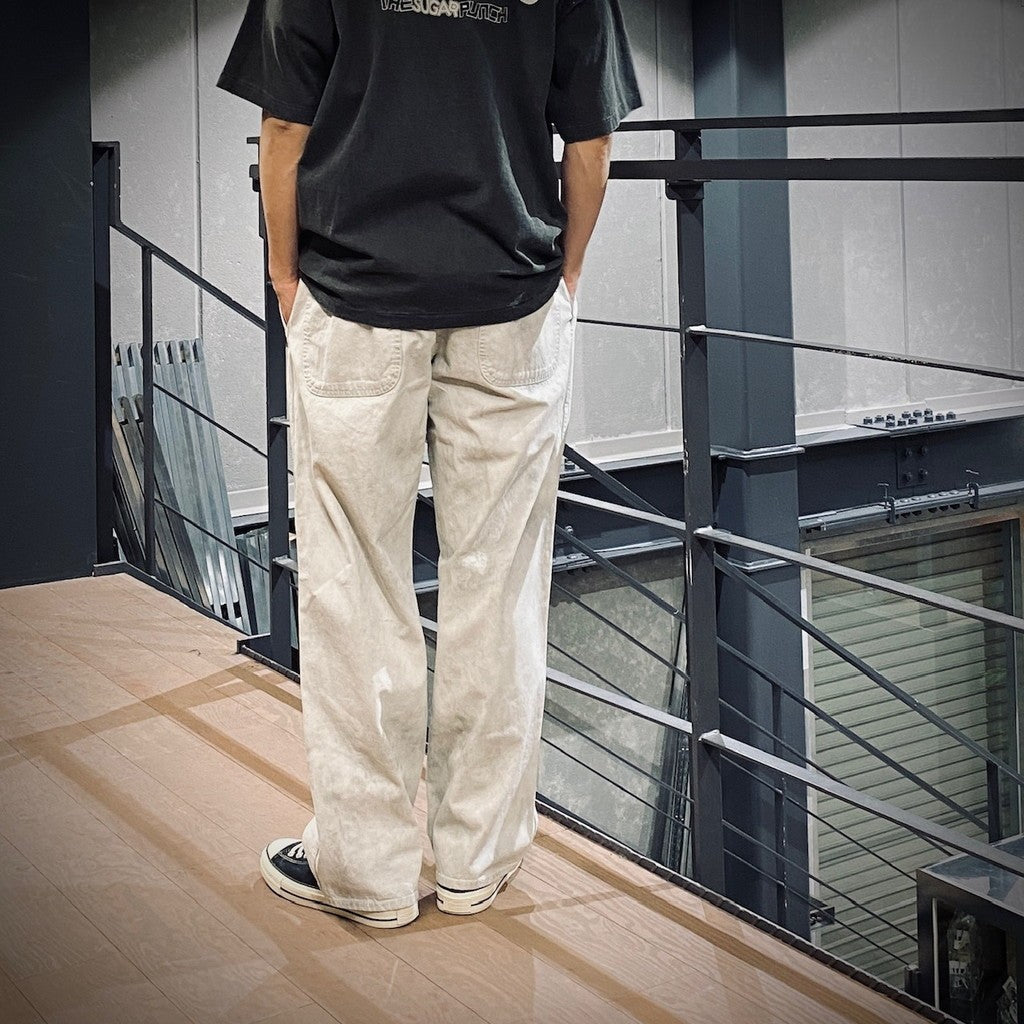 漂白寬鬆油漆工褲 #灰色 [25SS-FS-09 / FS1703]