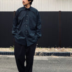 TECH REGULAR COLLAR SHIRT L/S SOLID #INK BLACK [BE-81026]
