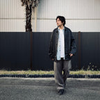 編織皮革連身工作服 #黑色 [BW252-BLC]