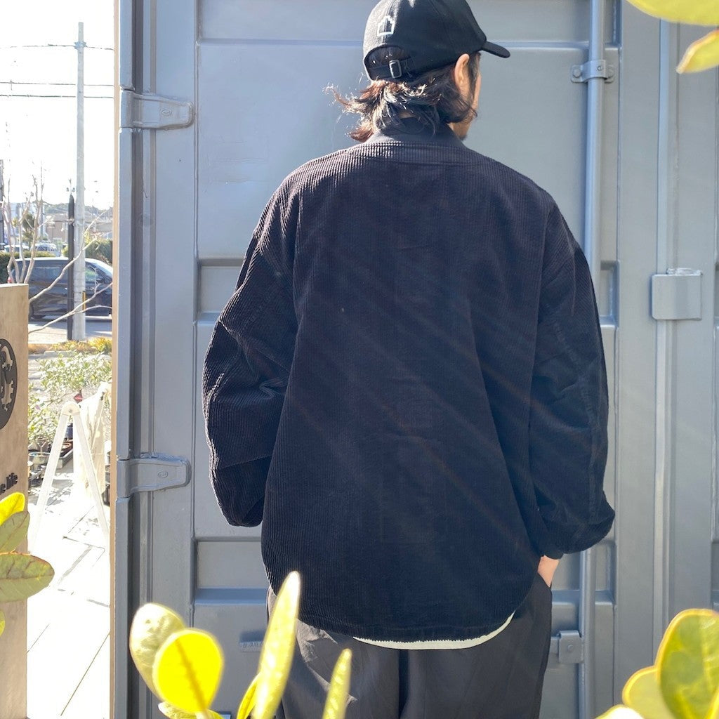 6W CORD BUTTON UP JACKET #BLACK [CES25JK14]