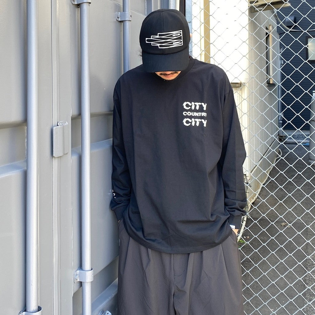 Cotton L/s T-shirt_City Country City #BLACK [CCC-241T004]