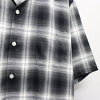 OMBRE CHECK OPEN COLLAR SHIRT S/S ( TYPE-2 ) #GRAY [26SS-WMS-OC10]