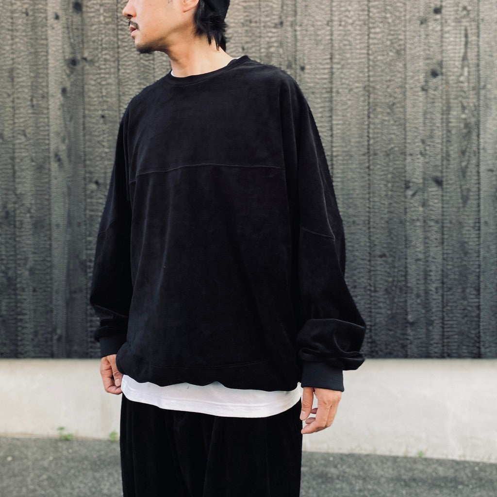 VELOUR L/S CREW #Black [FW26-SW03]