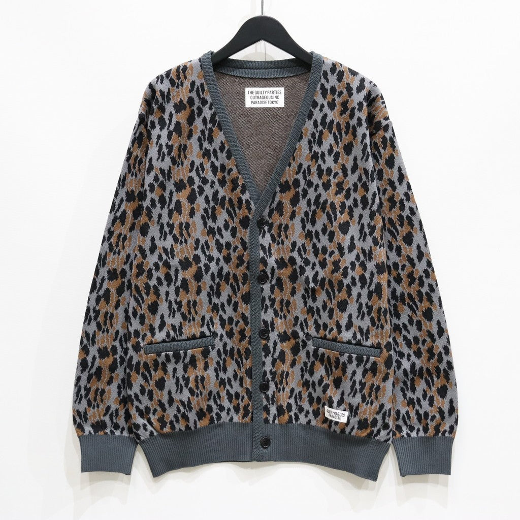 LEOPARD JACQUARD KNIT CARDIGAN #GRAY [25SSE-WMK-KN06]