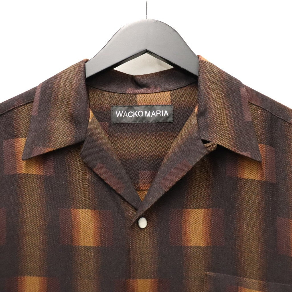 OMBRE CHECK OPEN COLLAR SHIRT L/S ( TYPE-1 ) #BROWN [26FW-WMS-OC01]