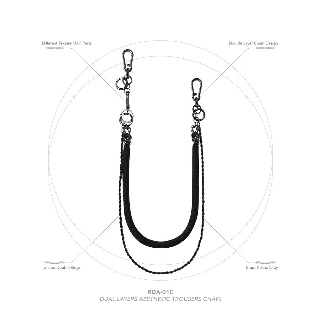 "RDA-01C" - 雙層美學褲鏈 #黑色 [GOOPI-25SS-FEB-03]