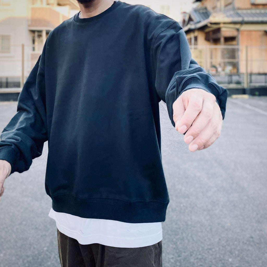 BIO WASHED EASY SWEAT SHIRTS #ASH CHARCOAL [HOD25AWSWESS]