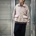 COLLARED BOA ZIP UP #KHAKI [CES26CS18]