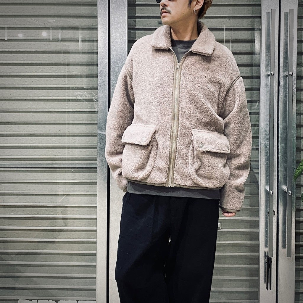 COLLARED BOA ZIP UP #KHAKI [CES26CS18]