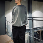 TECH DRAWSTRING L/S TEE #CHARCOAL [BE-40025]