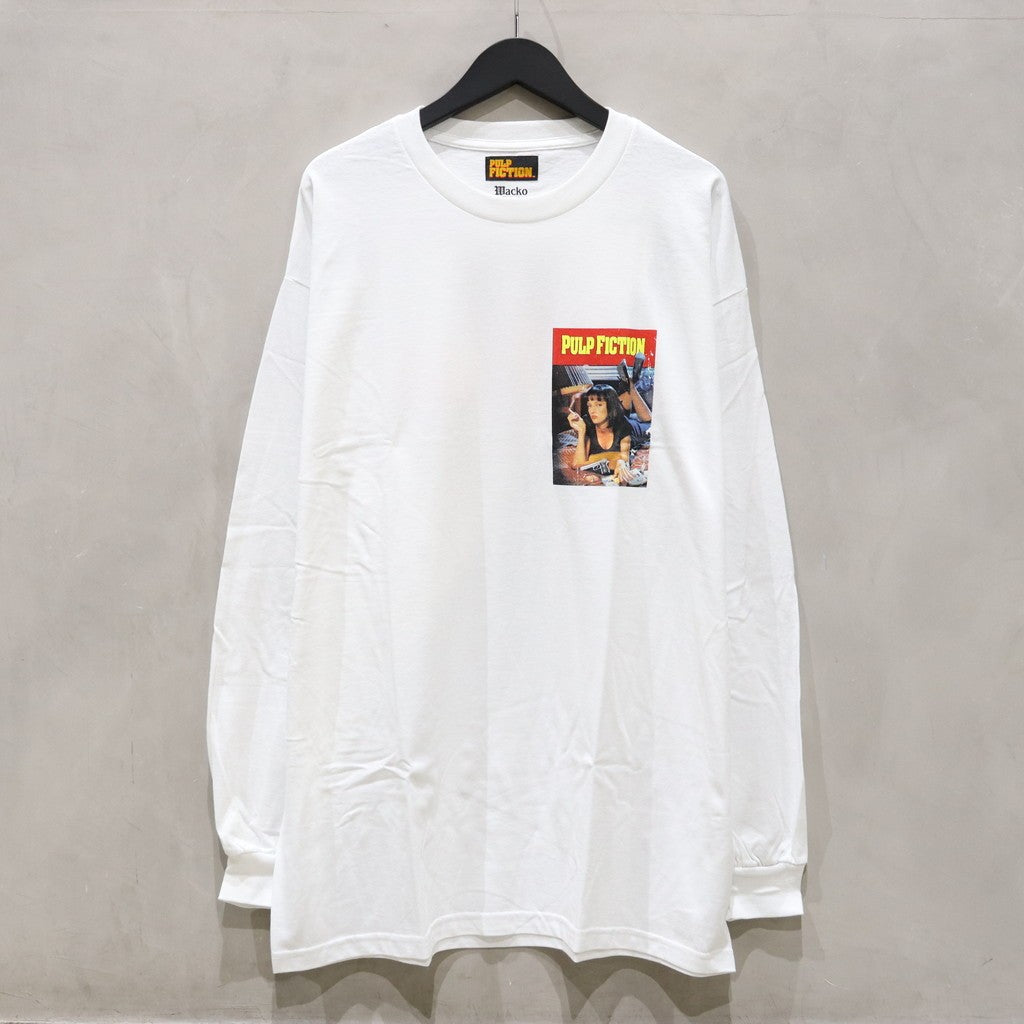 PULP FICTION | CREW NECK LONG SLEEVE T-SHIRT ( TYPE-3 ) #WHITE [PF-WM-LT03]