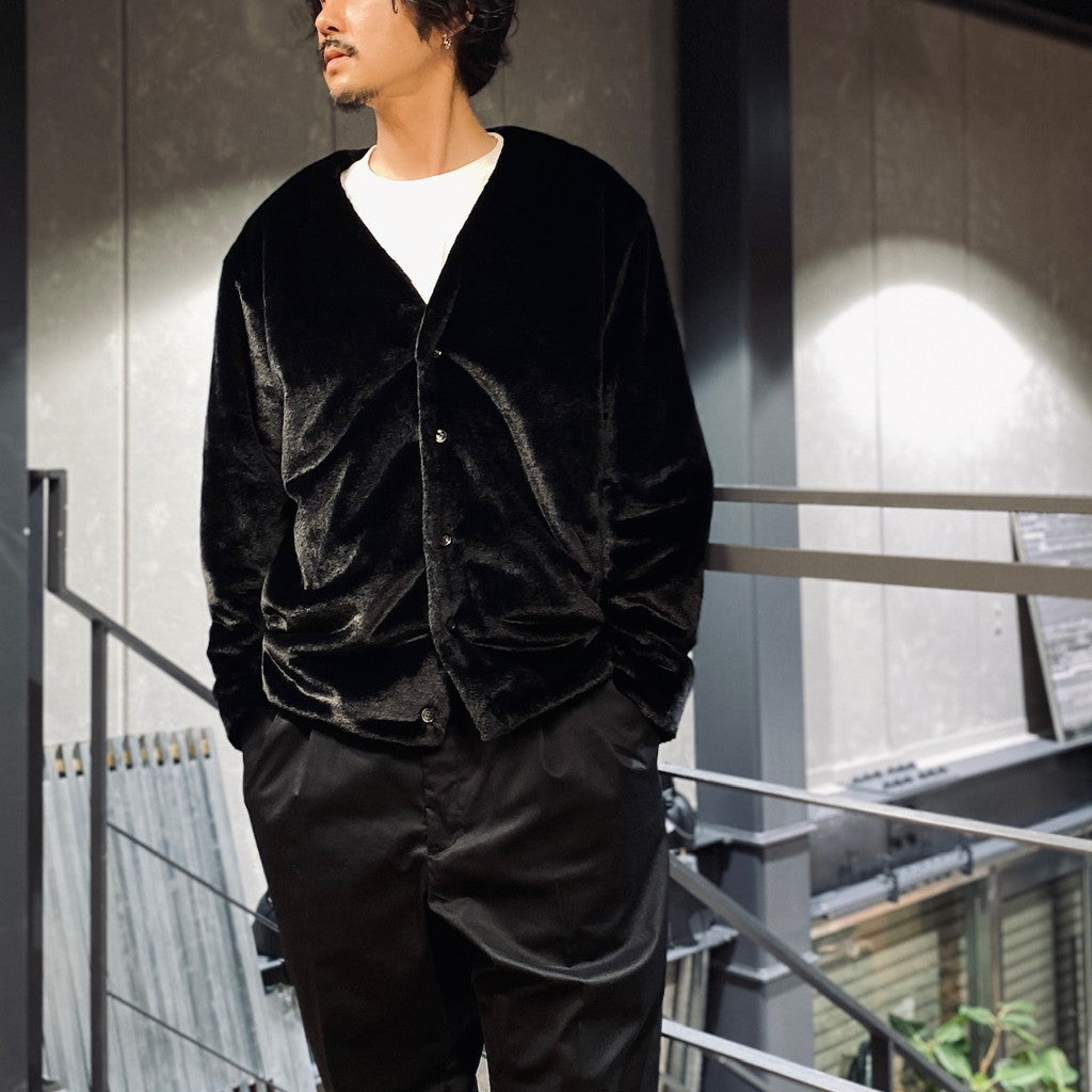 毛皮開襟衫#黑色 [SC2320-CT01]