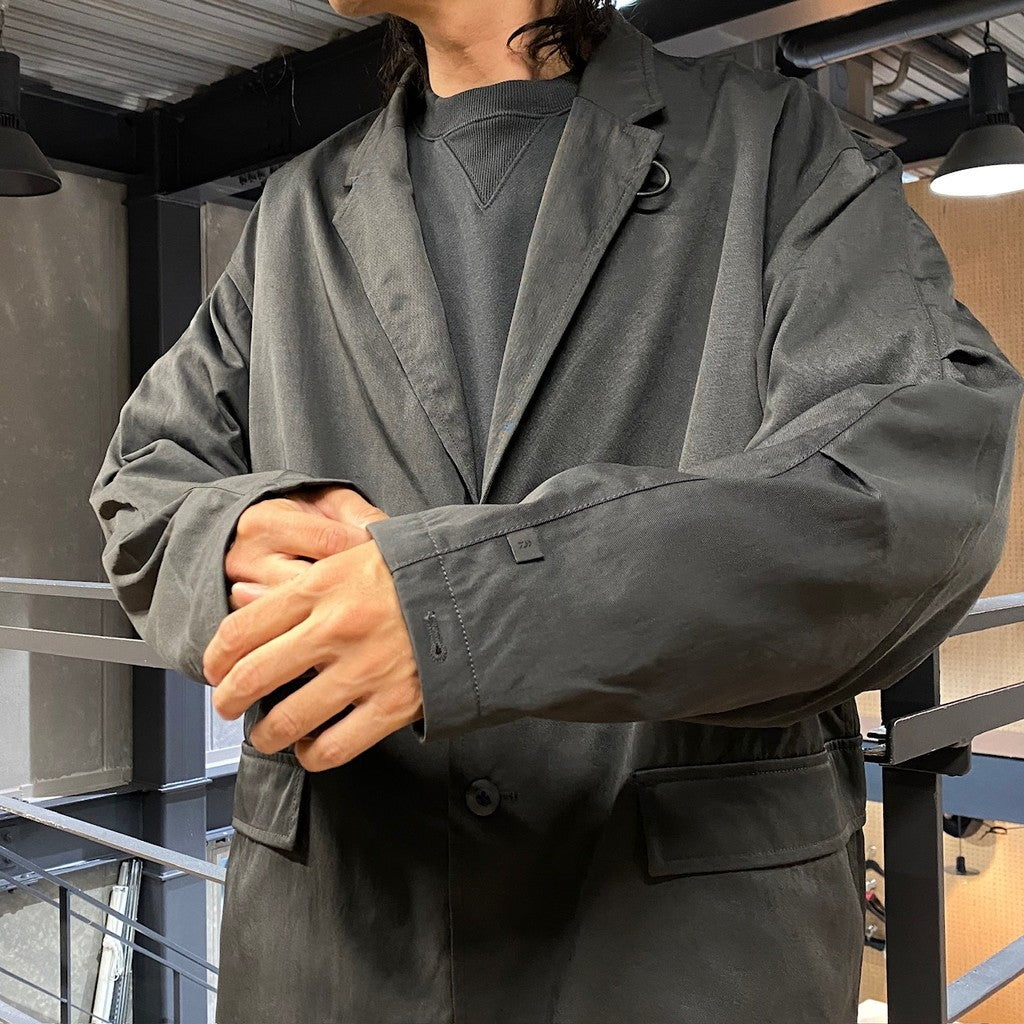 TECH LOOSE 2B JACKET TWILL #CHARCOAL [BJ-55024W]