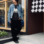 Leather Collar Denim Jacket #Indigo [SD26F-JK01]