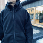 ATTACHED HOOD FLEECE ZIP UP #BLACK [CES29CS18]