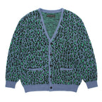 LEOPARD MOHAIR JACQUARD CARDIGAN #BLUE [26FW-WMK-KN17]