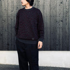 LEOPARD MOHAIR JACQUARD CREW NECK SWEATER #CHARCOAL [26FW-WMK-KN16]