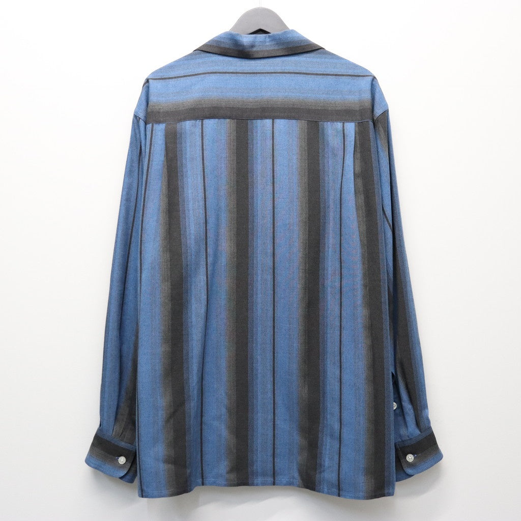 OMBRE STRIPED OPEN COLLAR SHIRT L/S #BLUE [26SS-WMS-OC13