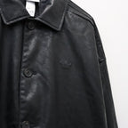 PLEATHER COAT #BLACK [LC8119]