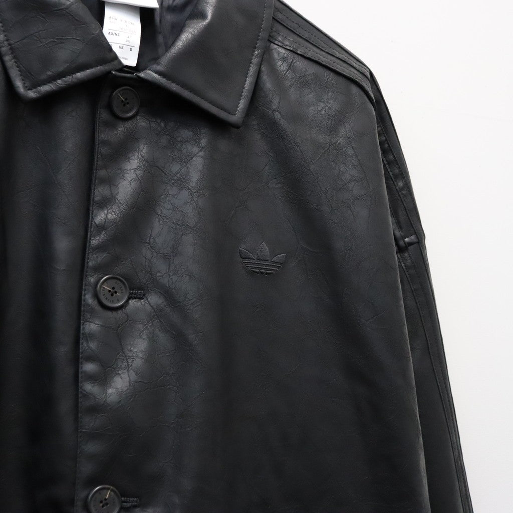 PLEATHER COAT #BLACK [LC8119]