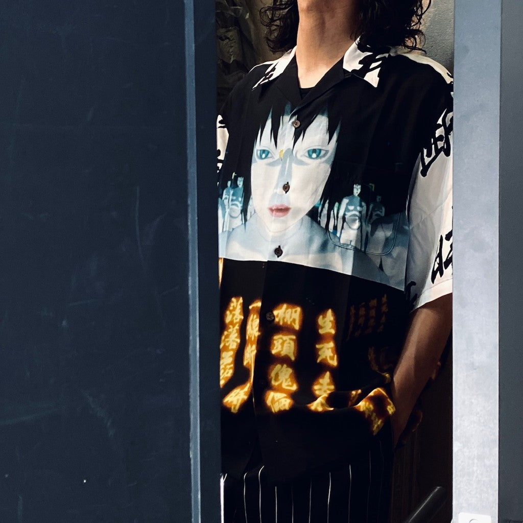 GHOST IN THE SHELL 2 INNOCENCE | Ghost in the Shell | S/S HAWAIIAN SHIRT -TYPE 2- #WHITE [INNOCENCE-WM-HI02]