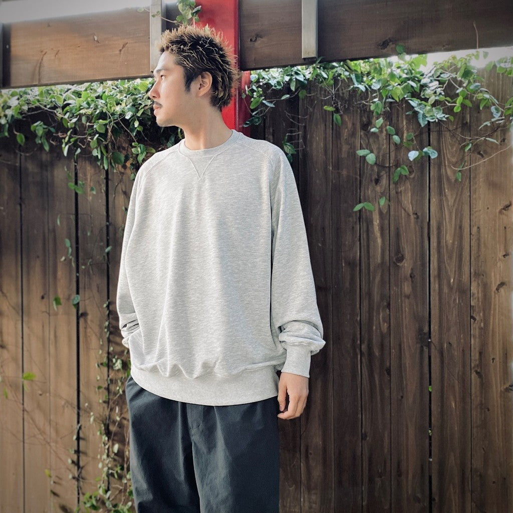 科技運動袖圓領上衣 灰色 [BE-50025]