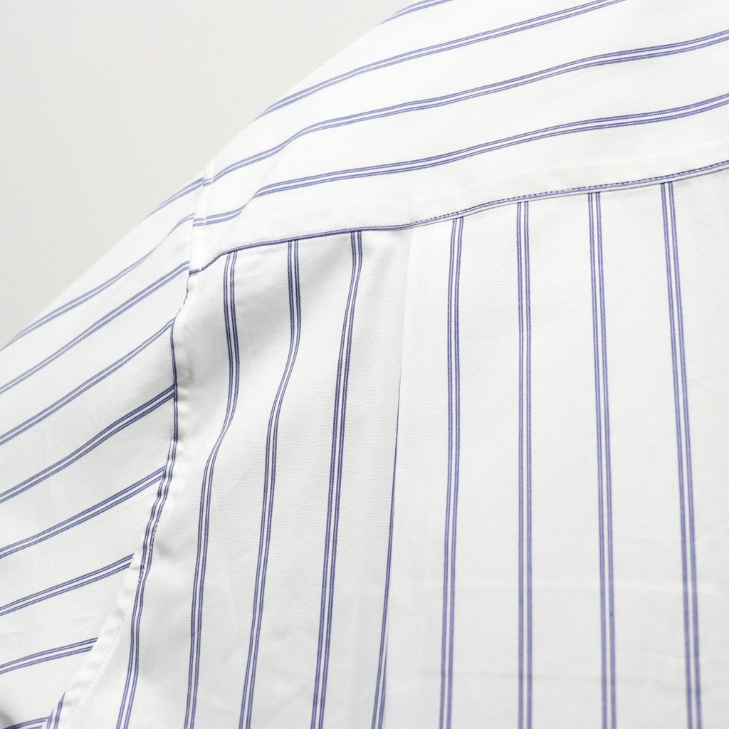 STRIPED OPEN COLLAR SHIRT S/S ( TYPE-2 ) #BLUE [26SS-WMS-OC16]