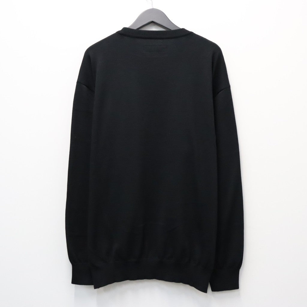 COTTON KNIT CREW NECK SWEATER ( TYPE-1 ) #BLACK [26FWE-WMK-KN01]