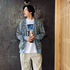 LEOPARD JACQUARD CARDIGAN ( TYPE-2 ) #L-BLUE [26SS-WMK-KN18]