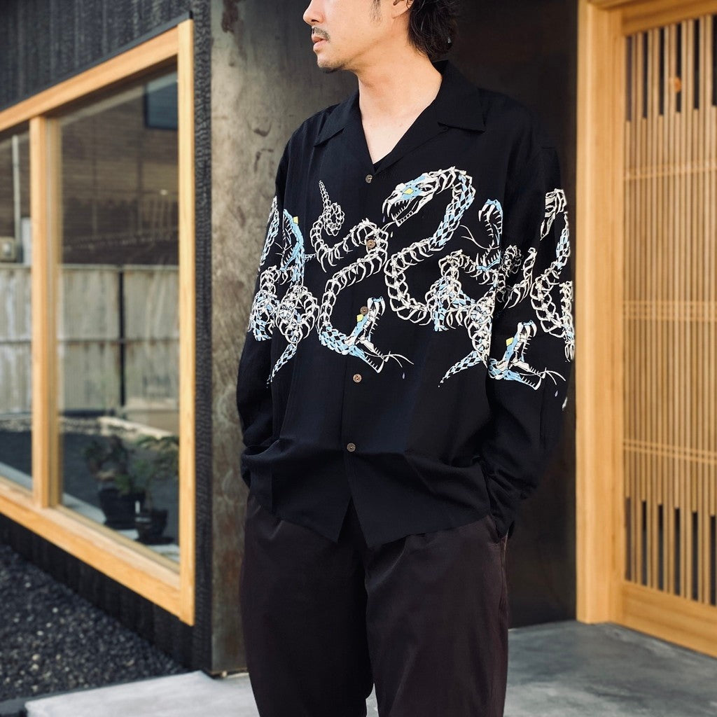 HAWAIIAN SHIRT L/S ( TYPE-4 ) #BLACK [25FW-WMS-HI04]