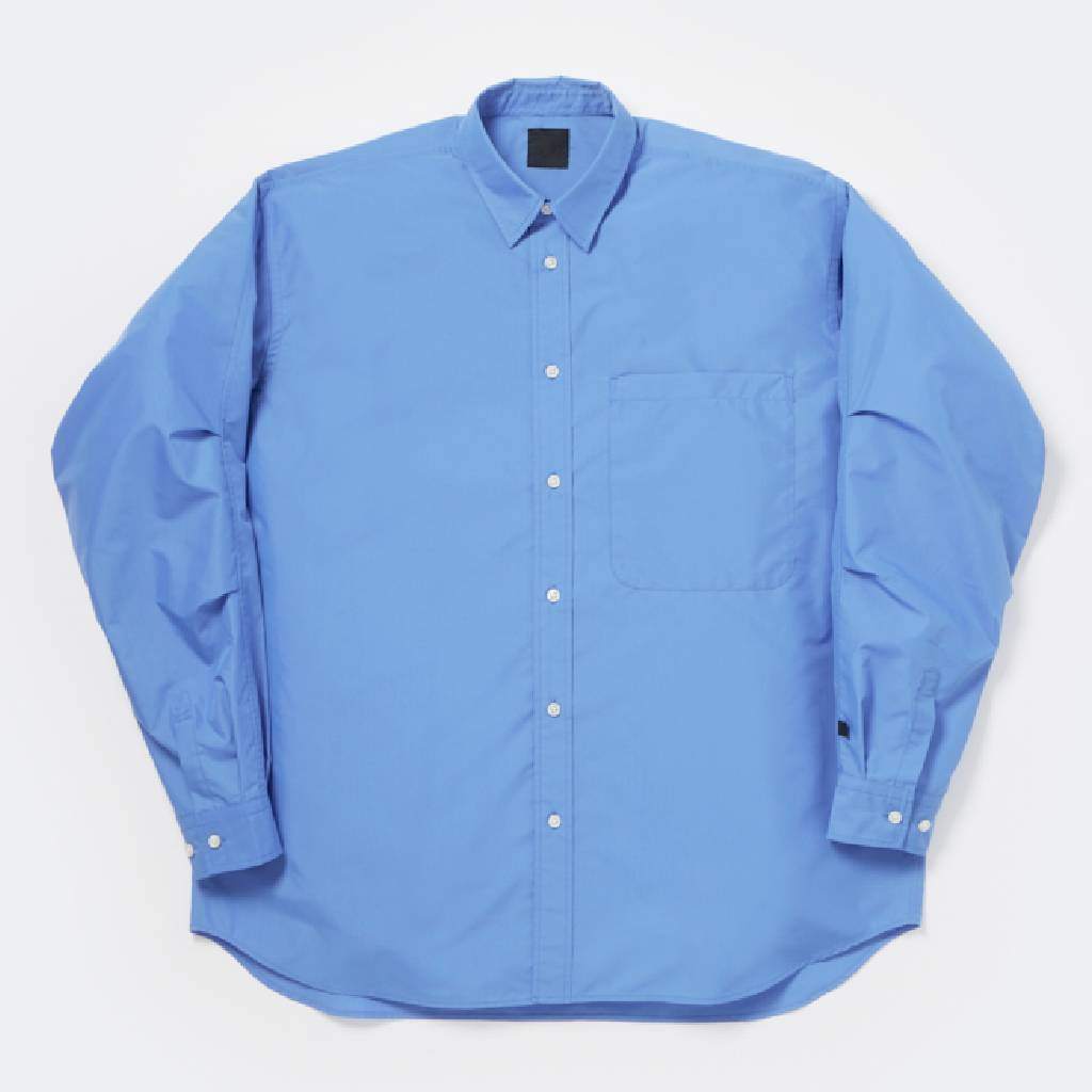 TECH REGULAR COLLAR SHIRT L/S SOLID #SAX [BE-84026W]