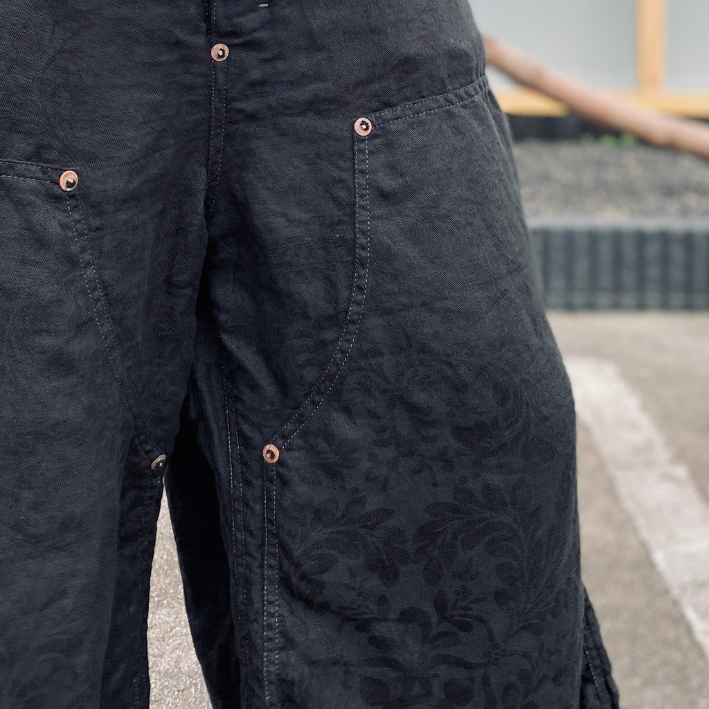 Easy Work Short With Garment Dyed (ITALIAN AIRFORCE TABLE CLOTH) #BLACK [M-P3-PT11]