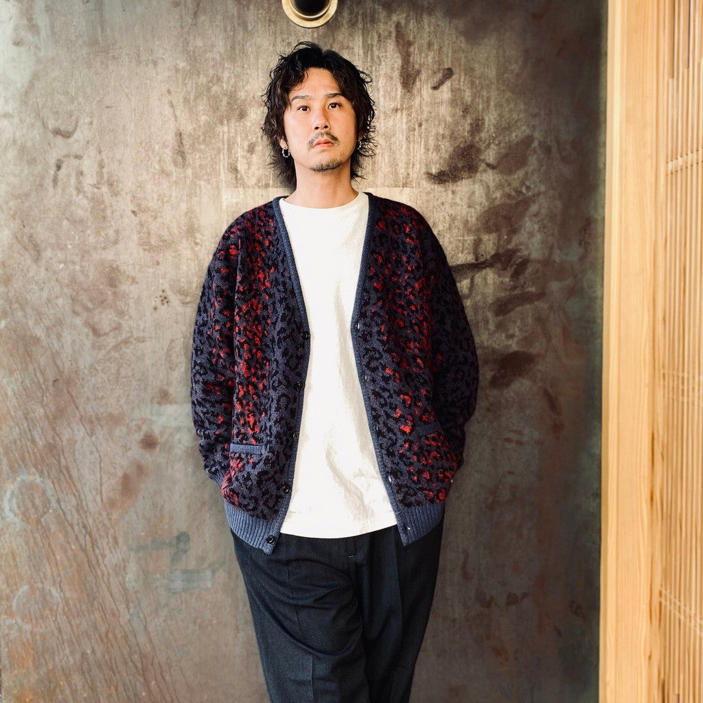 トップス LEOPARD MOHAIR CARDIGAN L 23SS-WMK-KN08 WACKO MARIA | LEOPARD MOHAIR KNIT JACQUARD CARDIGAN | 23SS-WMK