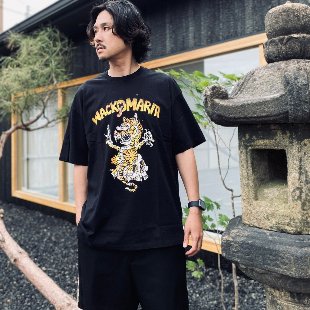 TIM LEHI | WASHED HEAVY WEIGHT CREW NECK T-SHIRT #BLACK [26SS-WMT-WT01]