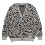 LEOPARD MOHAIR CARDIGAN #GRAY [24FW-WMK-KN12]