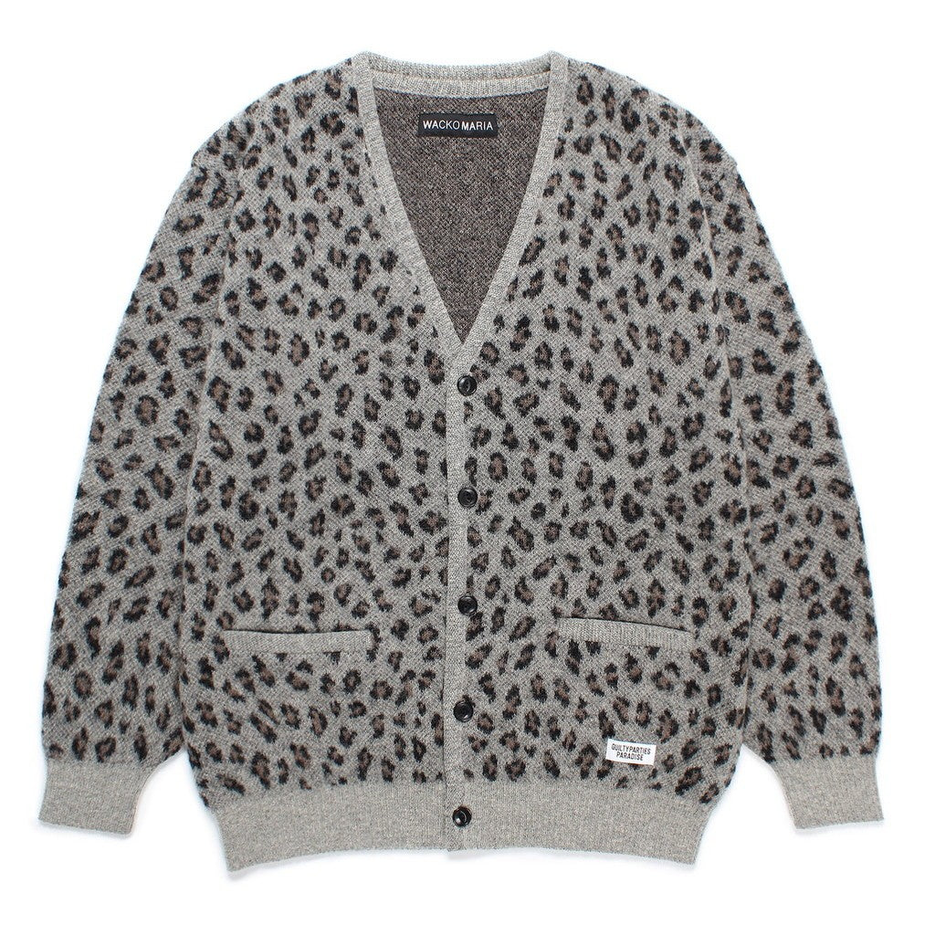 LEOPARD MOHAIR CARDIGAN #GRAY [24FW-WMK-KN12]