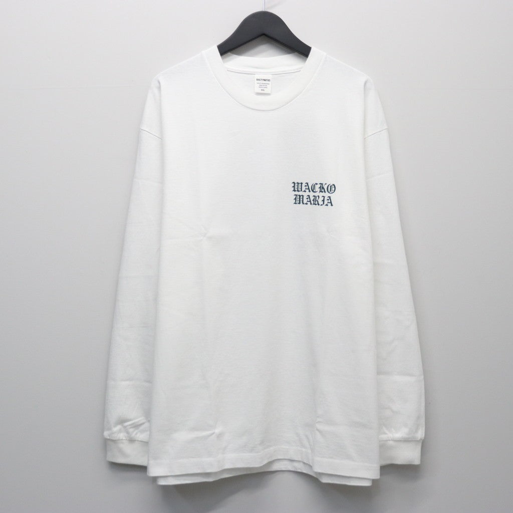 WASHED HEAVY WEIGHT CREW NECK LONG SLEEVE T-SHIRT ( TYPE-2 ) #WHITE/GREEN [26SSE-WMT-LT05]