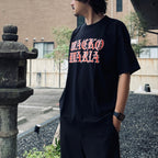WASHED HEAVY WEIGHT CREW NECK T-SHIRT ( TYPE-11 ) #BLACK-RED [26SS-WMT-WT12]