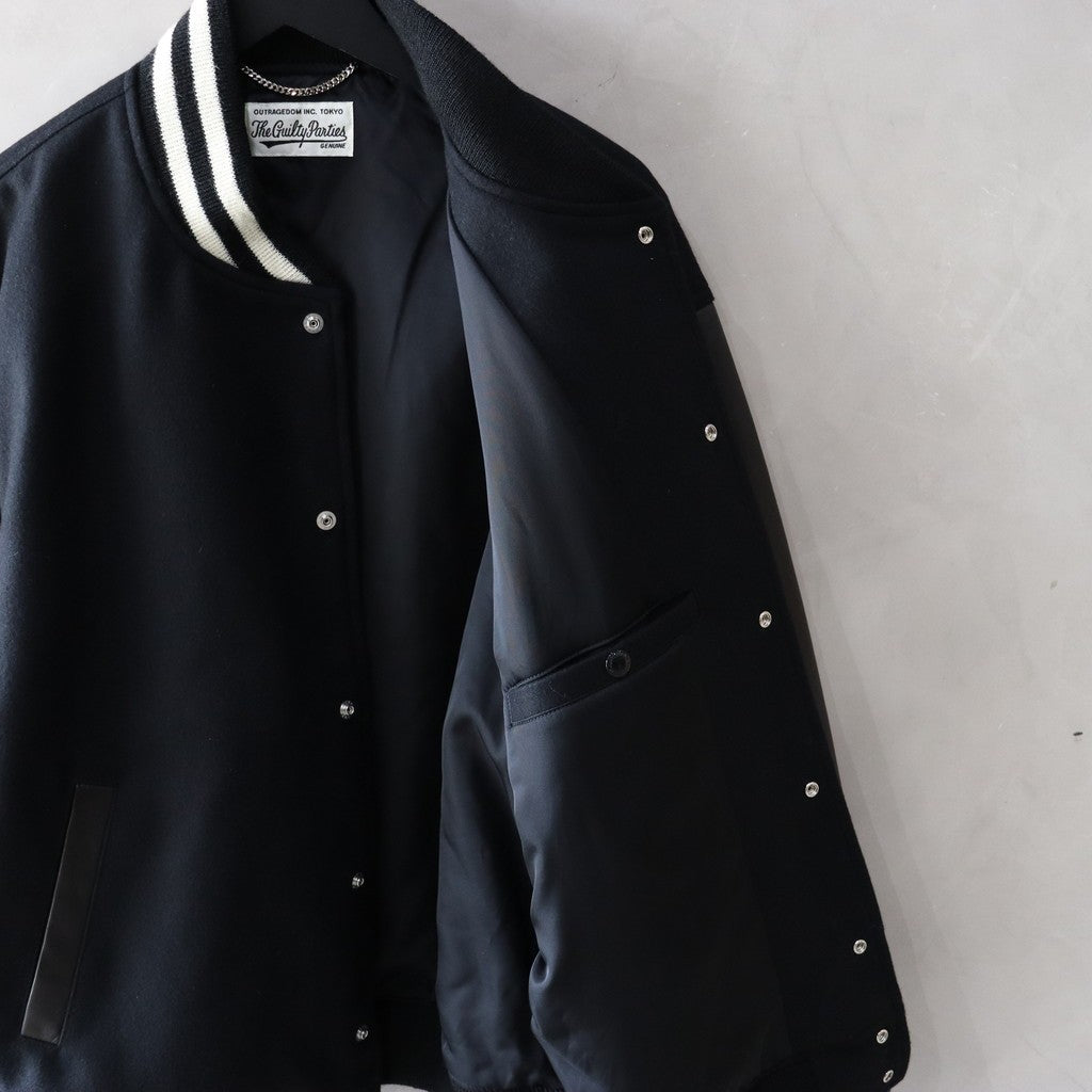 LEATHER VARSITY JACKET -B- -TYPE 2- #BLACK [24SS-WMO-BL10]