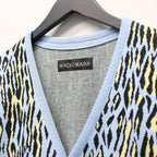 LEOPARD JACQUARD CARDIGAN ( TYPE-2 ) #L-BLUE [26SS-WMK-KN18]